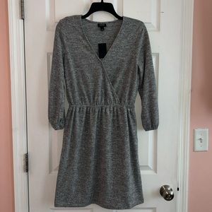 ANA heathered gray faux wrap fleece dress. NWT elastic waist super soft Size S
